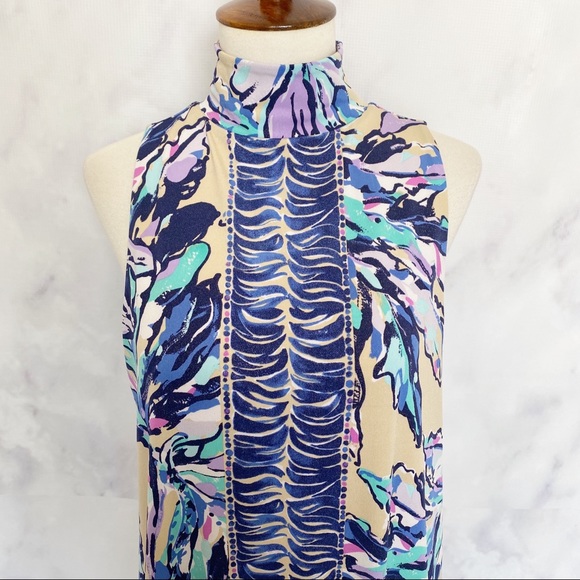 Lilly Pulitzer Mock Neck Floral Shimmer Maxi Dress - Picture 4 of 9